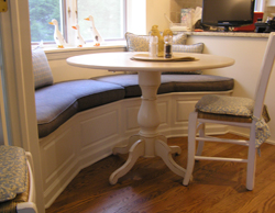 white dining nook